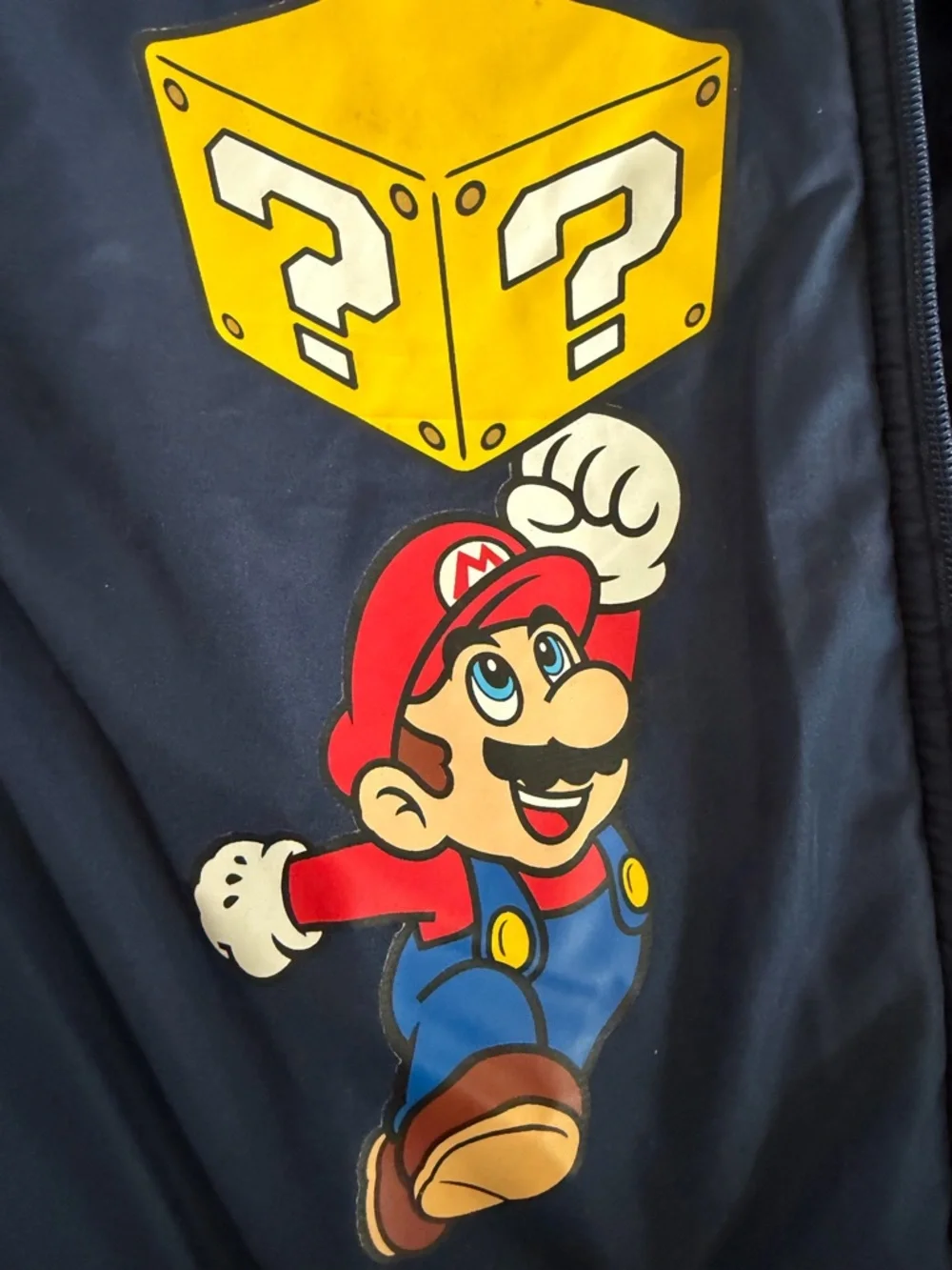 Super Mario Power-Up Bomber Jacket, size 10/12 Blue